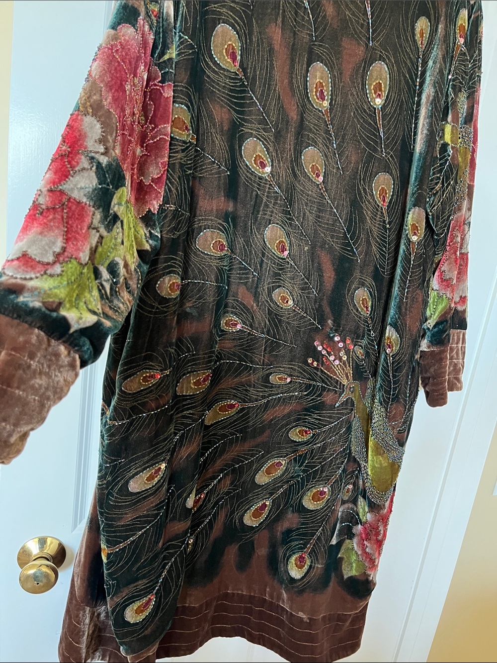 Women's Teddy Jacket in Brown Velvet - Picture 12 of 14